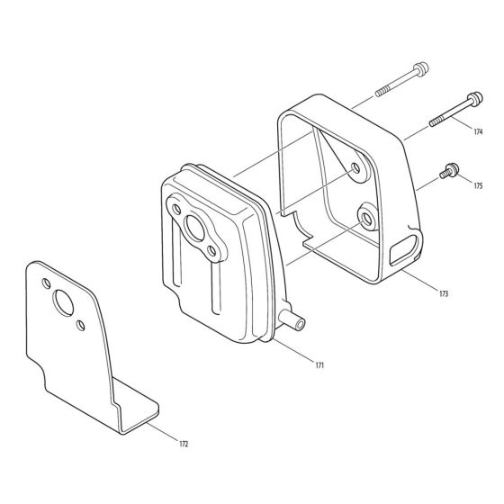 Muffler Assembly for Makita BCX3400