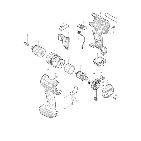 Complete Assembly for Makita BDF442 Cordless Drill / Driver