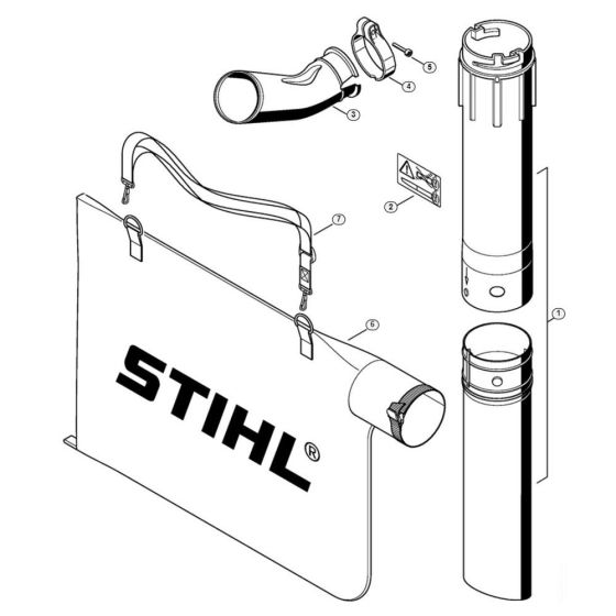 Extras: Vacuum Attachment Assembly  for Stihl/ Viking BE 55 Electric Blower