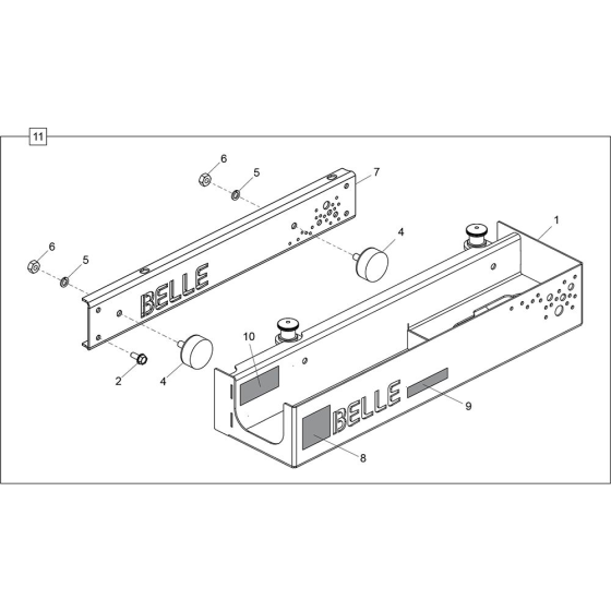 Tool Tray Assembly for Belle Bulldog Hydraulic Power Pack