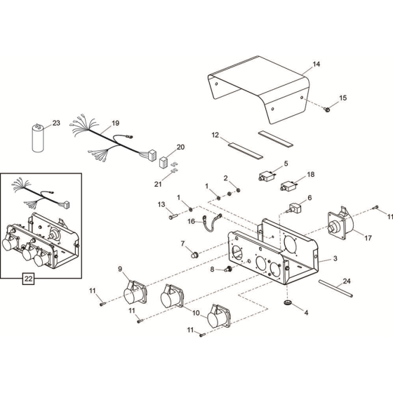 Control Box (GPX 5000 & 5000W) Assembly for Belle GPX Range Generators