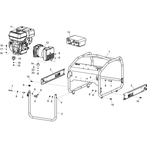 Main (GPX 5000W) Assembly for Belle GPX Range Generators