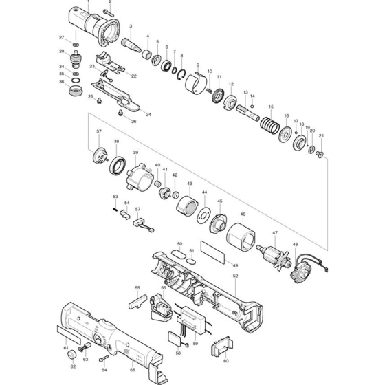 Main Assembly for Makita BFL080F 12V Cordless Angle Grinder Drill