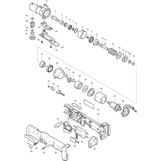 Main Assembly for Makita BFL200F 12V 43315 Angle Grinder Drill