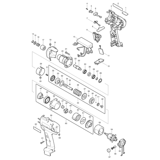 Complete Assembly for Makita BFT021F 9.6V Screwdriver