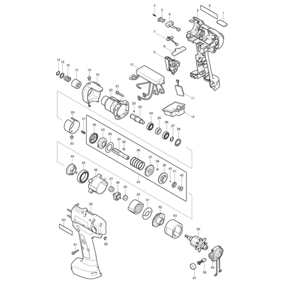 Complete Assembly for Makita BFT081F 12V Screwdriver