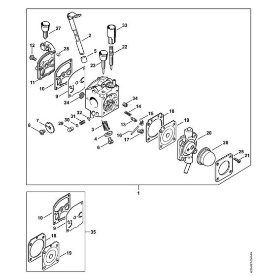 Carburetor for Stihl BG 55