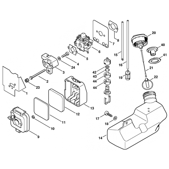 Air Filter Fuel Tank Assembly