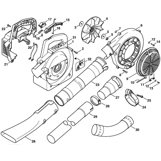 Fan Housing Assembly for Stihl BG75 Blower