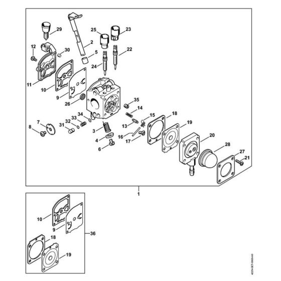 Carburetor for Stihl BG 85