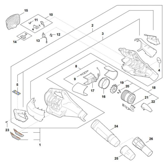 Main Assembly for Stihl BGA 160