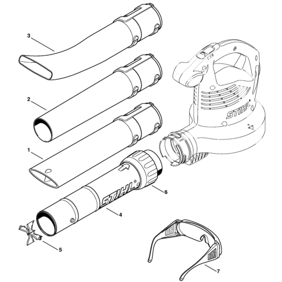 Nozzle Extras Assembly for Stihl BGE61 Electric Blower