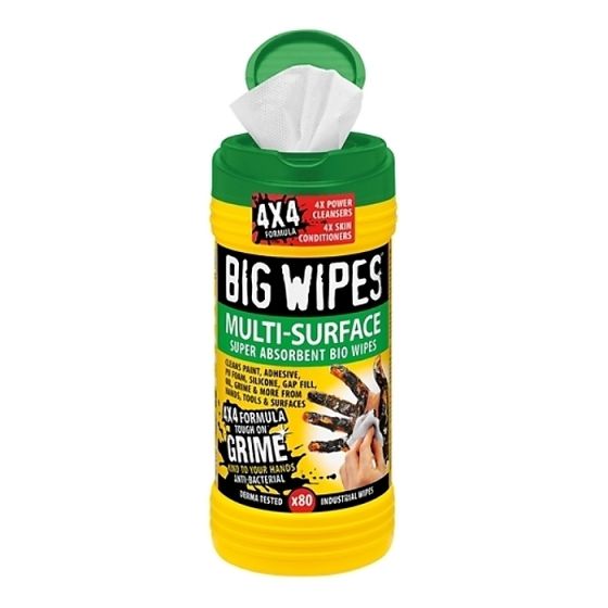 4x4 Multi-Surface Cleaning Wipes Tub of 80 by Big Wipes - 2440 0000