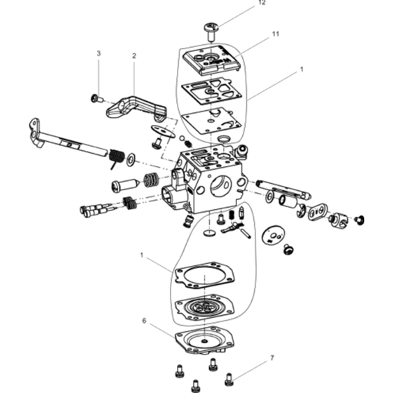 Carburettor Repair Kit Assembly for Wacker BH22-5000007890 (Petrol) Rev.107 Breakers