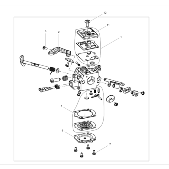 Diaphragm Carburettor Assembly for Wacker BH23-5000610380 (Petrol) Rev.102 Breakers