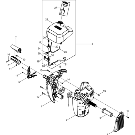 Cover Assembly for Wacker BH23-5000610381 (Petrol) Rev.102 Breakers