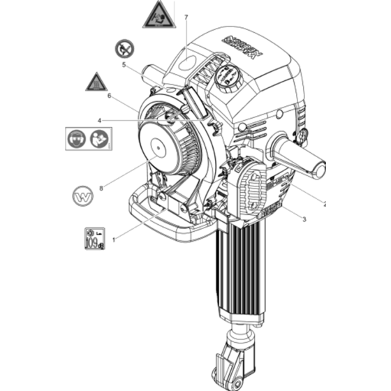 Labels Assembly for Wacker BH23-5000610381 (Petrol) Rev.102 Breakers