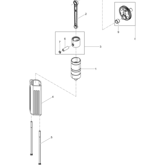 Striking Mechanism, Cylinder Guide Assembly for Wacker BH23-5000007891 (Petrol) Rev.109 Breakers