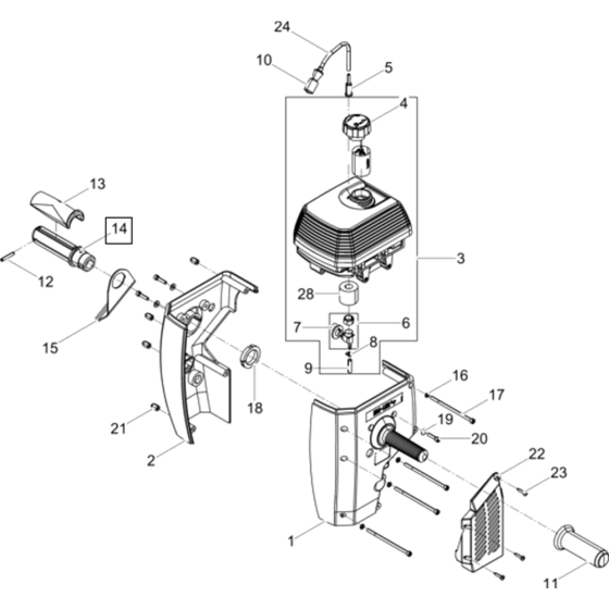 Hood Assembly for Wacker BH24 5000610342 (Petrol) Rev.102 Breakers