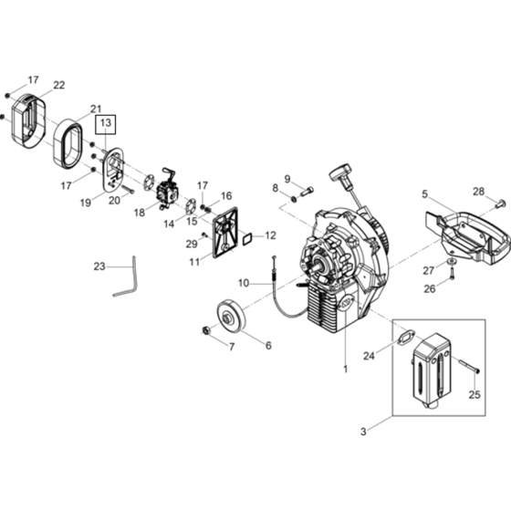 Engine Complete Assembly for Wacker BH24 5000610385 (Petrol) Rev.102 Breakers