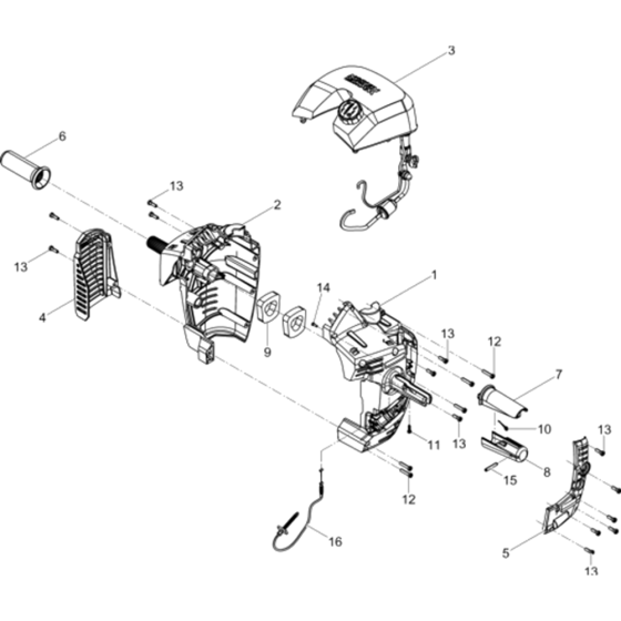 Hood Assembly for Wacker BH55 5100004026 (Petrol 27x80) Rev.103 Breakers