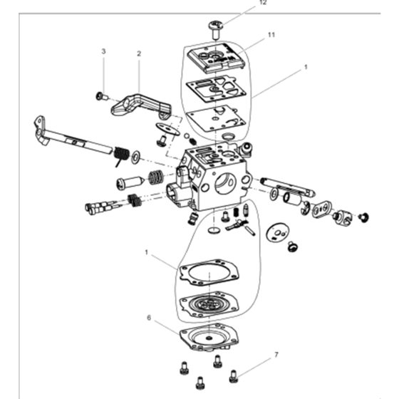 Diaphragm Carburetor Assembly for Wacker BH55 5100004027 (Petrol 25x108) Rev.103 Breakers