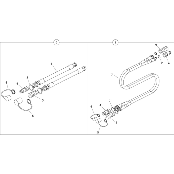 7.0m Hose Assembly for Belle BHB 27 Breakers