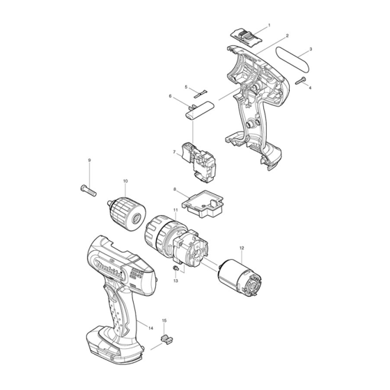 Complete Assembly for Makita BHP343 14.4V Cordless Li-ion Combi Drill