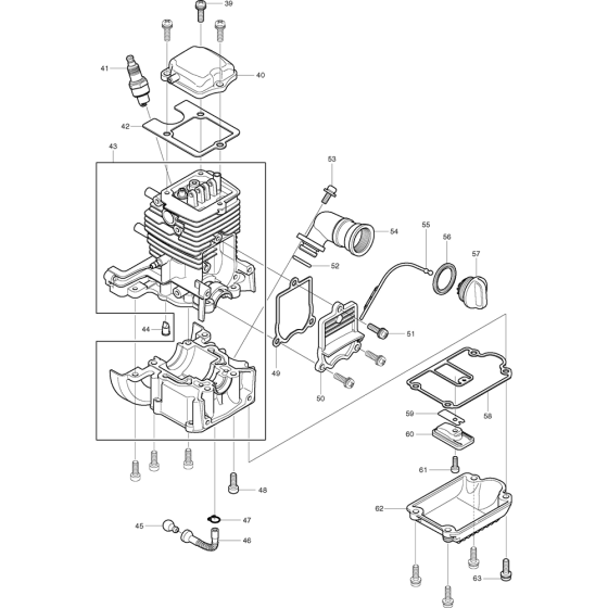 Cylinder Assembly for Makita BHX2500 Leaf Blower