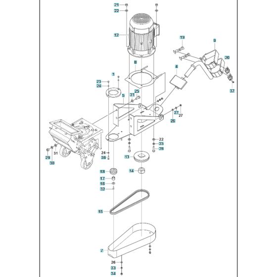 Motor Assembly for BLASTRAC 1-10DS