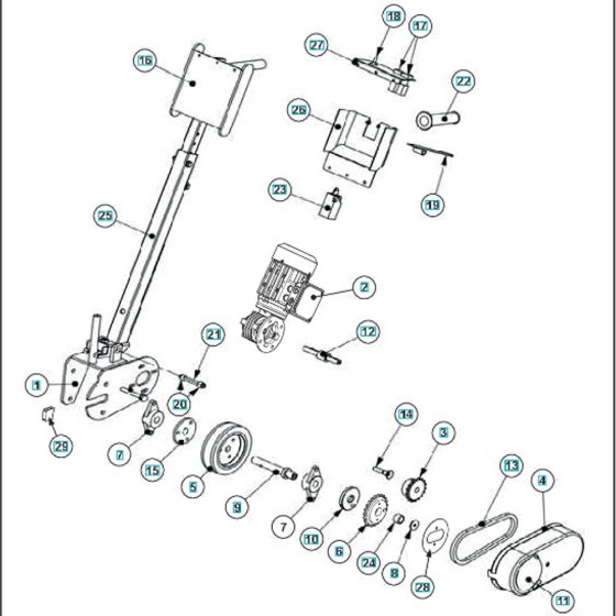 Drive Assembly for BLASTRAC 1-8DPS30