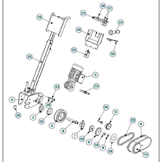 Drive Assembly for BLASTRAC 1-8DPS55