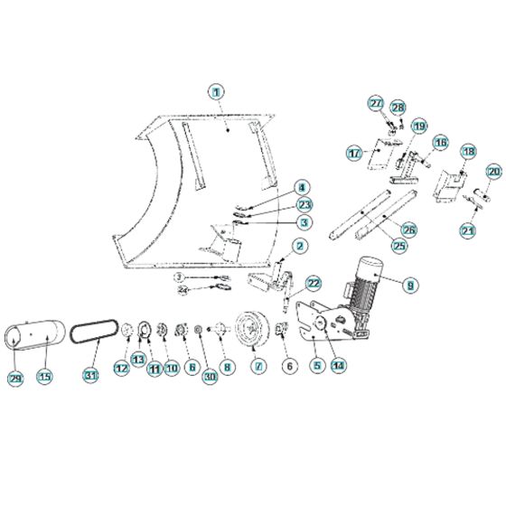 Drive Assembly for BLASTRAC 2-48DS