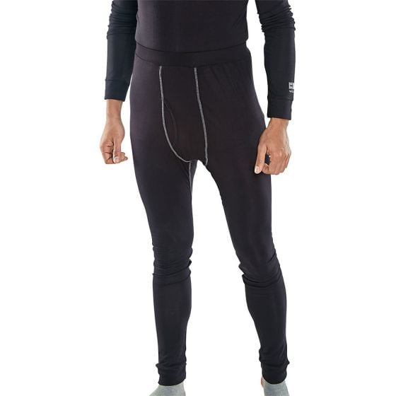 Long John Undergarment Compression Base Layer Poly/Elastane Blend Black 3XL