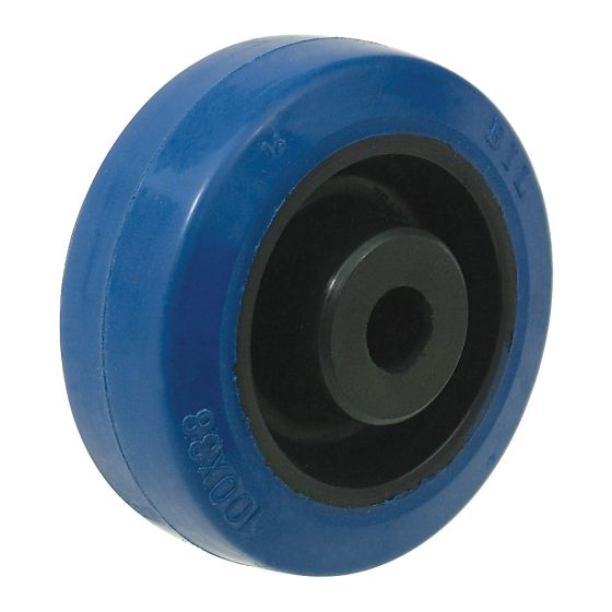 4" Blue Rubber Castor Wheel Only