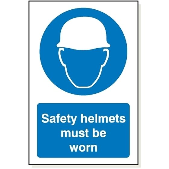 Safety Helmets 3mm Foamex Sign (240mm x 360mm)