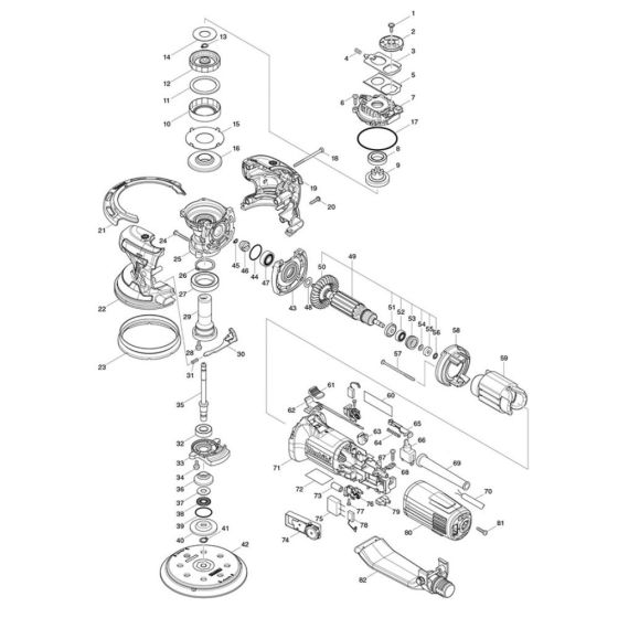 Makita BO6050 Sander Assembly