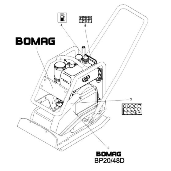 Decals Assembly for Bomag BP 20/48 D