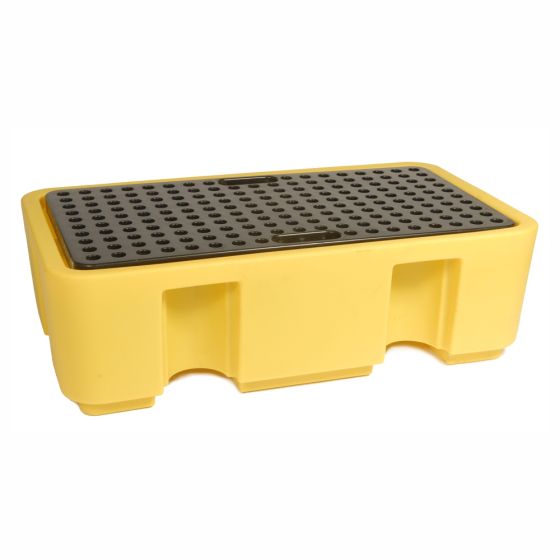 Spill Pallet for 2 x 205L Drums - 130 x 75 x 40cm Capacity 250ltr in Yellow