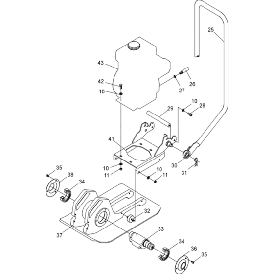 Vibratory Plate-1 Assembly for Wacker BPS1135A-5000007425 (Petrol) Rev.100 Reversible Plate Compactor