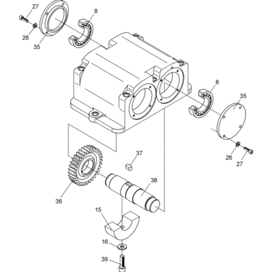 Exciter Assembly-2 for Wacker BPU2440A 5000007867 (Petrol) Rev. 100 Reversible Plate Compactors