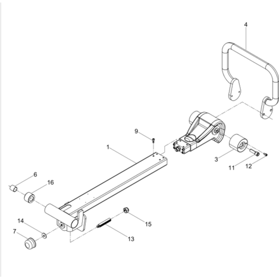 Center Pole Assembly for Wacker BPU2540-5000008954 (Petrol) Rev.103 Reversible Plate Compactor