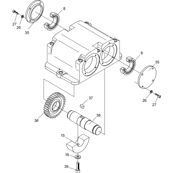 Exciter Assembly-2 for Wacker BPU2950A 5000007873 (Petrol) Rev. 101 Reversible Plate Compactors