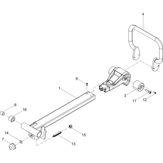 Centre Pole Assembly for Wacker BPU3050 5000008955 (Petrol) Rev. 104 Reversible Plate Compactors