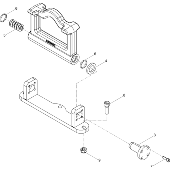 Jack Ring Assembly for Wacker BPU3050A 5000008763 (Petrol) Rev. 108 Reversible Plate Compactors