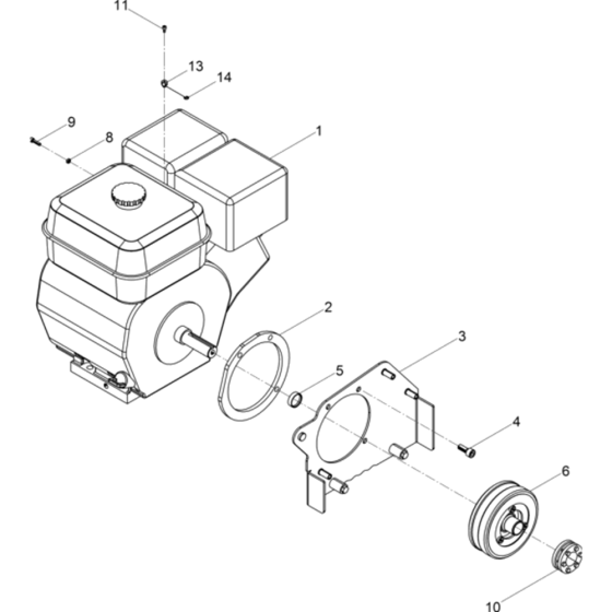 Engine Assembly for Wacker BPU3750ATS 5000610408 (Petrol) Rev. 101 Reversible Plate Compactors