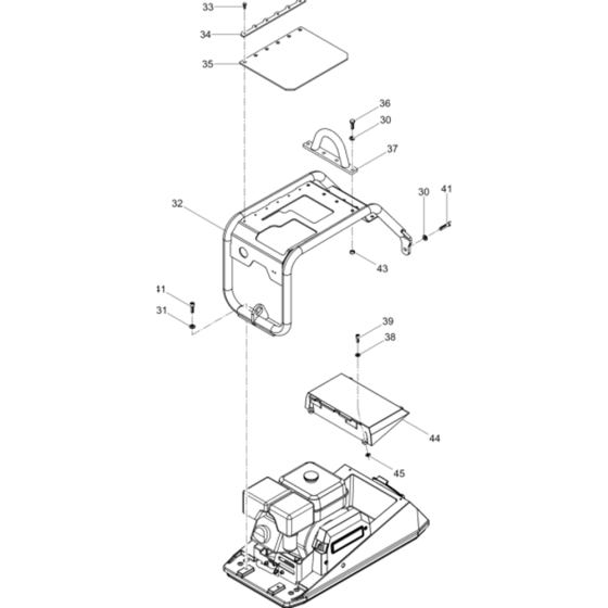 Upper Mass Assembly-2 for Wacker BPU4045A 5000610345 (Petrol) Rev. 101 Reversible Plate Compactors