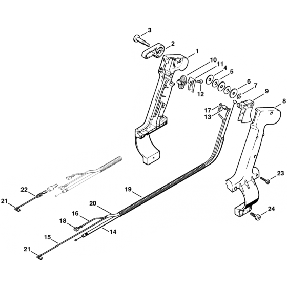 Control Handle Assembly for Stihl BR340 Blower Pre 46.2001