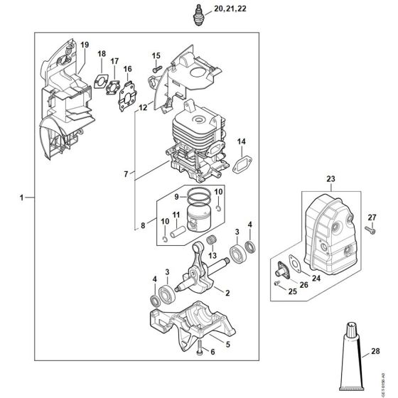 Engine for Stihl BR 450, BR 450 C