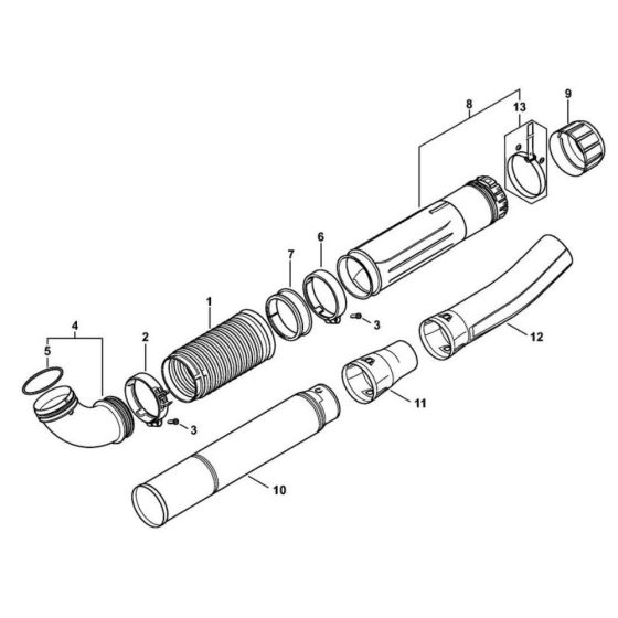 Pleated Hose for Stihl BR 450